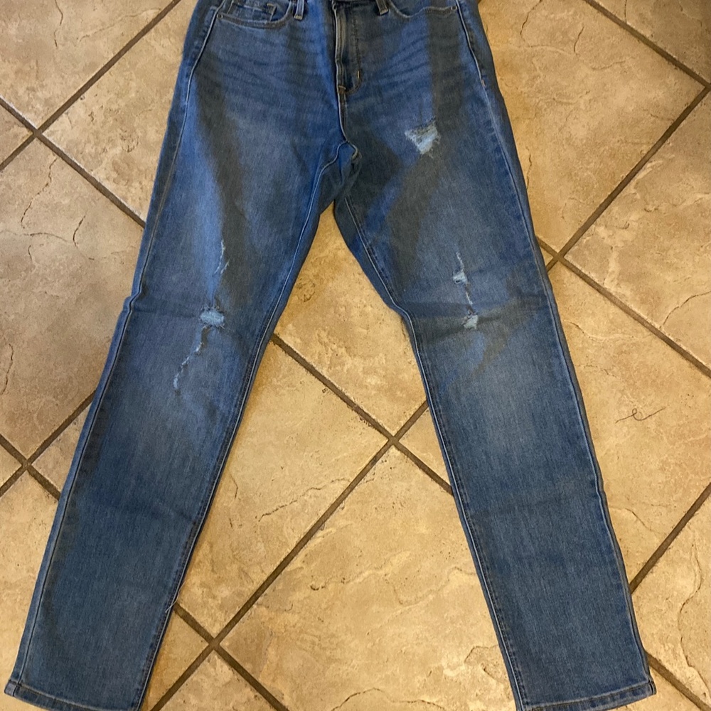 NWT Women's Old Navy Mid Rise Size 4 Jeans Slim Straight Leg Distressed Casual